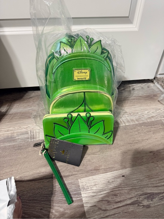 Loungefly Handbags - Loungefly Green Tiana Princess Mini Backpack with Wallet